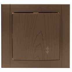 Lichtschalter mit dunkelbraunem Eichenpfeil