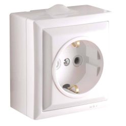 weiße Buchse mit Berührungsschutz