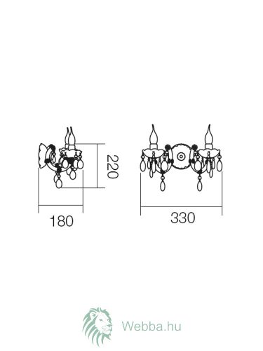 Wandleuchte Smarter Bolero, 2 x E14