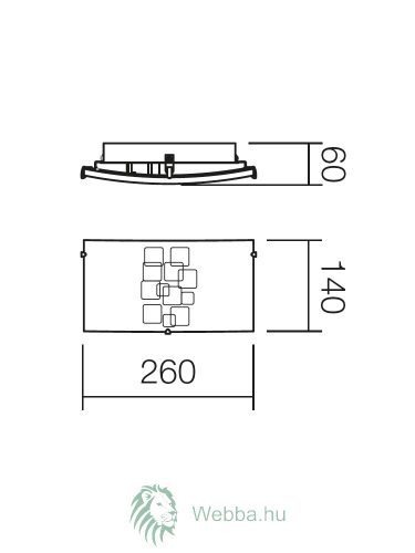 Fali lámpa E27 Kata 26x14cm
