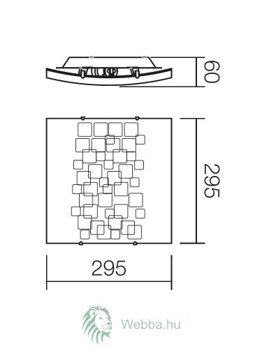 Mennyezeti lámpa 2xE27 Kata 21x21cm