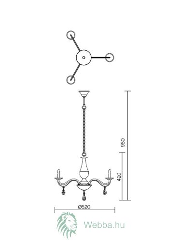 Csillár Fabiola 3xE14 
