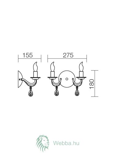 Wandleuchte Fabiola 2xE14