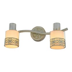 Wandleuchte, Romantic, KL 9139, 2 x E14, antikweiß + weiß