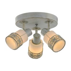   Mennyezeti lámpa, romantik, KL 9140, 3 x E14, antik fehér + fehér