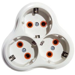 3-as elosztó dugalj fehér