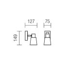 Wandleuchte, Tom 04-436, 1 x E14, Wenge + weiße Oberfläche