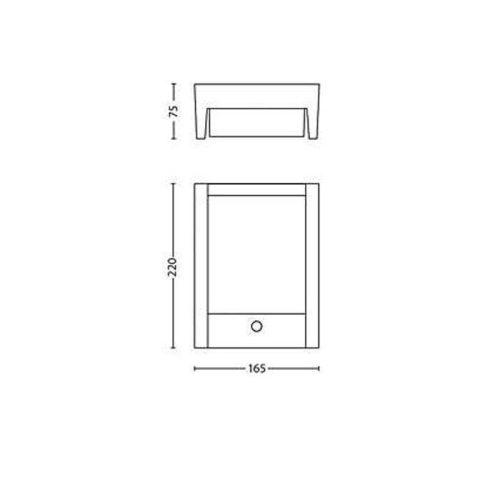 Kültéri LED lámpa, 6W, érzékelővel