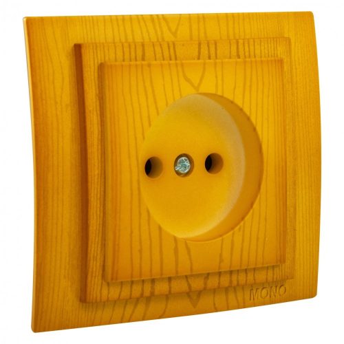 Steckdose, Mono Electric Larissa, Einbau, mit Rahmen, Eiche