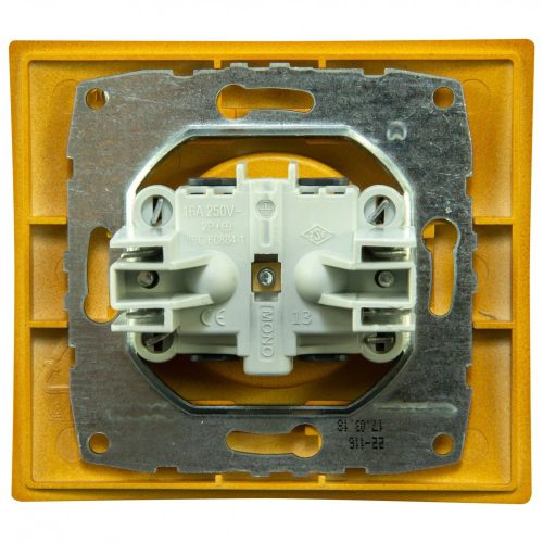 Steckdose, Mono Electric Larissa, Einbau, mit Rahmen, Eiche