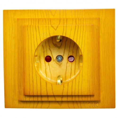 Steckdose, Mono Electric Larissa, Einbau, mit Schutzkontakt, Kinderschutz, Eiche