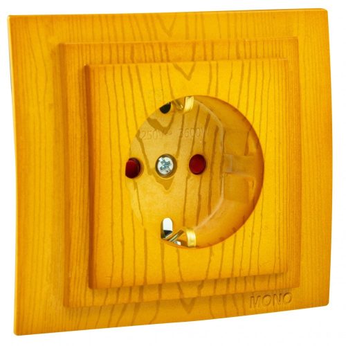 Steckdose, Mono Electric Larissa, Einbau, mit Schutzkontakt, Kinderschutz, Eiche