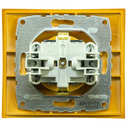 Steckdose, Mono Electric Larissa, Einbau, mit Schutzkontakt, Kinderschutz, Eiche