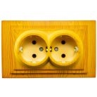 Doppelsteckdose, Larissa Mono Electric, Schutzkontakt, Eiche
