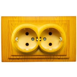 Doppelsteckdose, Larissa Mono Electric, Schutzkontakt, Eiche