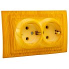 Doppelsteckdose, Larissa Mono Electric, Schutzkontakt, Eiche