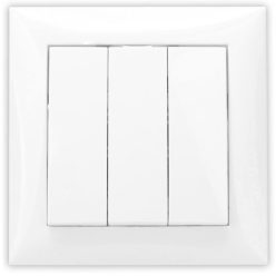 Dreifachschalter, Hoff, Unterputzrahmen, 10A, weiß
