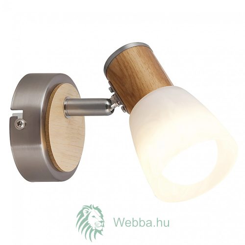 Wandleuchte, Gavin 6486, 1 x E14, Chrom + Holz + Weiß