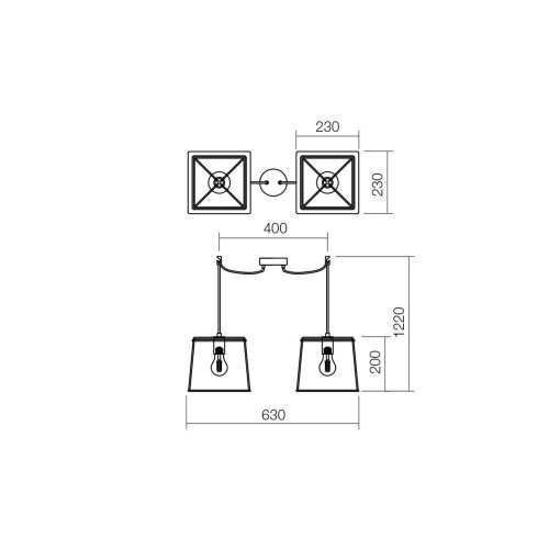 Kronleuchter Skizze 01-1264 2xE27