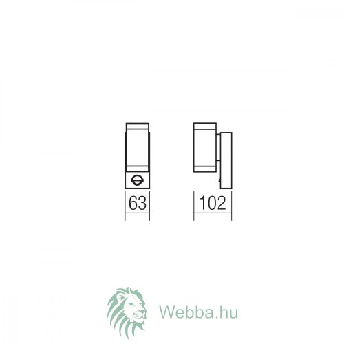 Smarter Kültéri lámpatest 2x3W, barna, érzékelővel