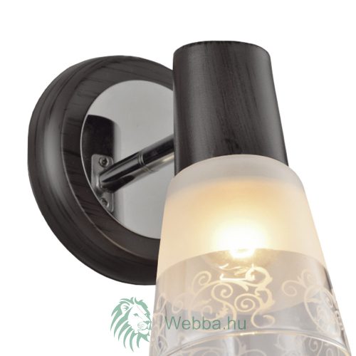 Wandleuchte Land KL 6200, 1 x E27, dunkelbraun + weiß / transparent