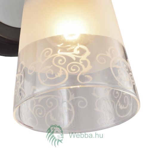 Wandleuchte Land KL 6200, 1 x E27, dunkelbraun + weiß / transparent