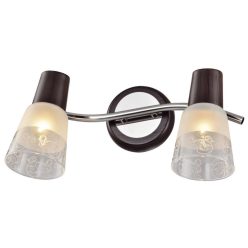   Wandleuchte Land KL 6201, 2 x E27, dunkelbraun + weiß / transparent