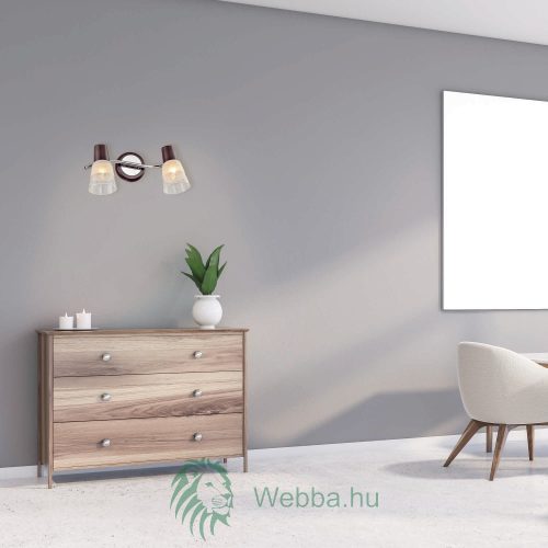 Wandleuchte Land KL 6201, 2 x E27, dunkelbraun + weiß / transparent