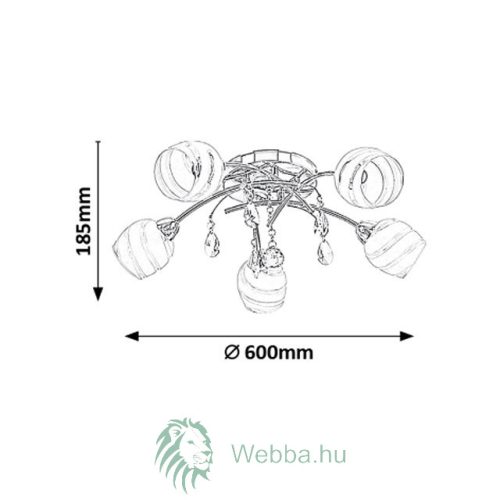 Mennyezeti lámpa Mellisa 2622 5xE14 