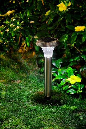 Hoff Solar lámpa, érzékelővel, rozsdamentes acél