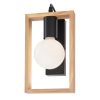 Fali lámpa, Timber 01-1663, 1 x E27, matt fekete + natúr bükkfa