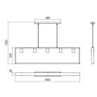 Csillár, Timber 01-1666, 5 x E27, matt fekete és natúr bükkfa
