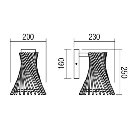 Wandleuchte, Shanghai 01-1593, 1 x E27, Wengeholz