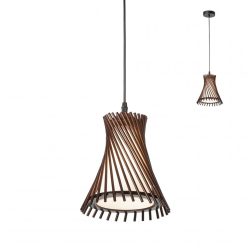   Kronleuchter, Shanghai 01-1594, 1 x E27, schwarz + Holz Wenge