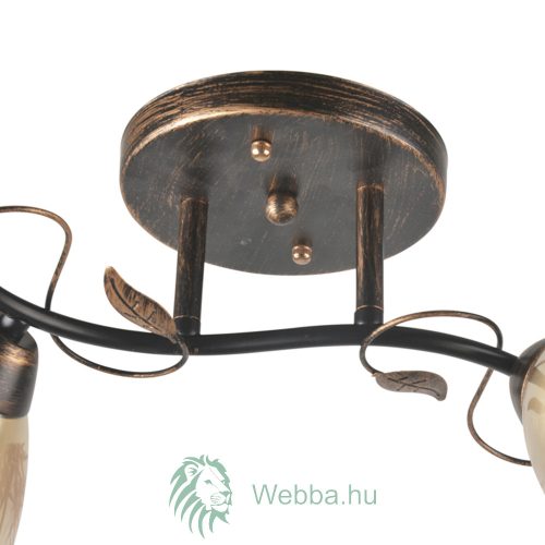Mennyezeti lámpa, Klausen Jody LY-3352, 2 x E27, antik bronz + bézs