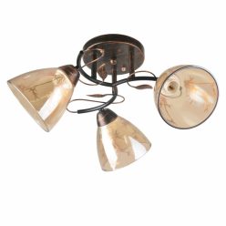   Mennyezeti lámpa, Klausen Jody LY-3353, 3 x E27, antik bronz + bézs