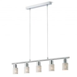 Kronleuchter, Vertigo 04-509, 5 x E14, Chrom + Weiß