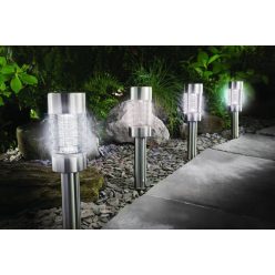 Napelemes lámpa, Hoff üveg, rozsdamentes acél, 41,5 cm