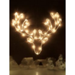   Akril rénszarvas dekoráció, 50 mikroLED, beltéri / kültéri