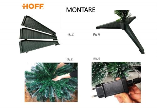 Műfenyő optikai, Hoff, 41 db színes LED-del, 90 cm