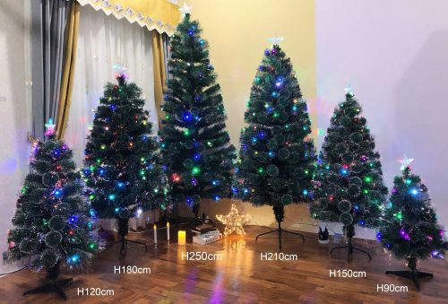 Műfenyő optikai, Hoff, 41 db színes LED-del, 90 cm