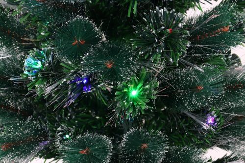 Műfenyő optikai, Hoff, 125 db színes LED-del, 210 cm