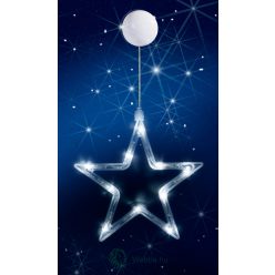 Csillag dísz, 10 LED hideg fehér, Hoff, 20 cm