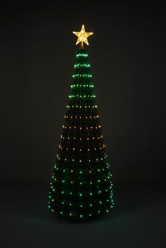 Dísz Fir Pop Up, 310 RGB LED + 10 LED meleg fénnyel, 180 cm, beltér/kültér
