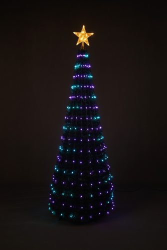Dísz Fir Pop Up, 310 RGB LED + 10 LED meleg fénnyel, 180 cm, beltér/kültér