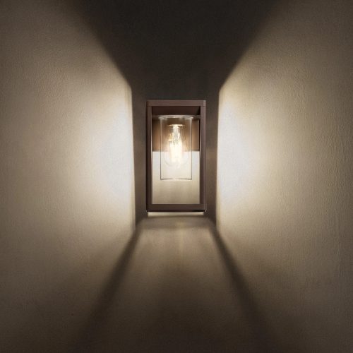 Kültéri fali lámpa Lagos ,lefelé néző, 1 x E27, barna, modern