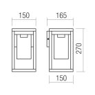 Kültéri fali lámpa Lagos ,lefelé néző, 1 x E27, barna, modern