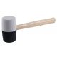 GUMMIHAMMER 65 MM HOLZGRIFF (SCHWARZ UND WEISS)