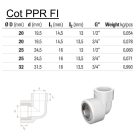 PPR-Winkel 90 Grad 25x3 / 4 "BM