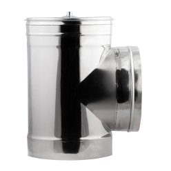   isolierter Edelstahlkamin mit 90 Grad + D-Anschluss 200/250 mm